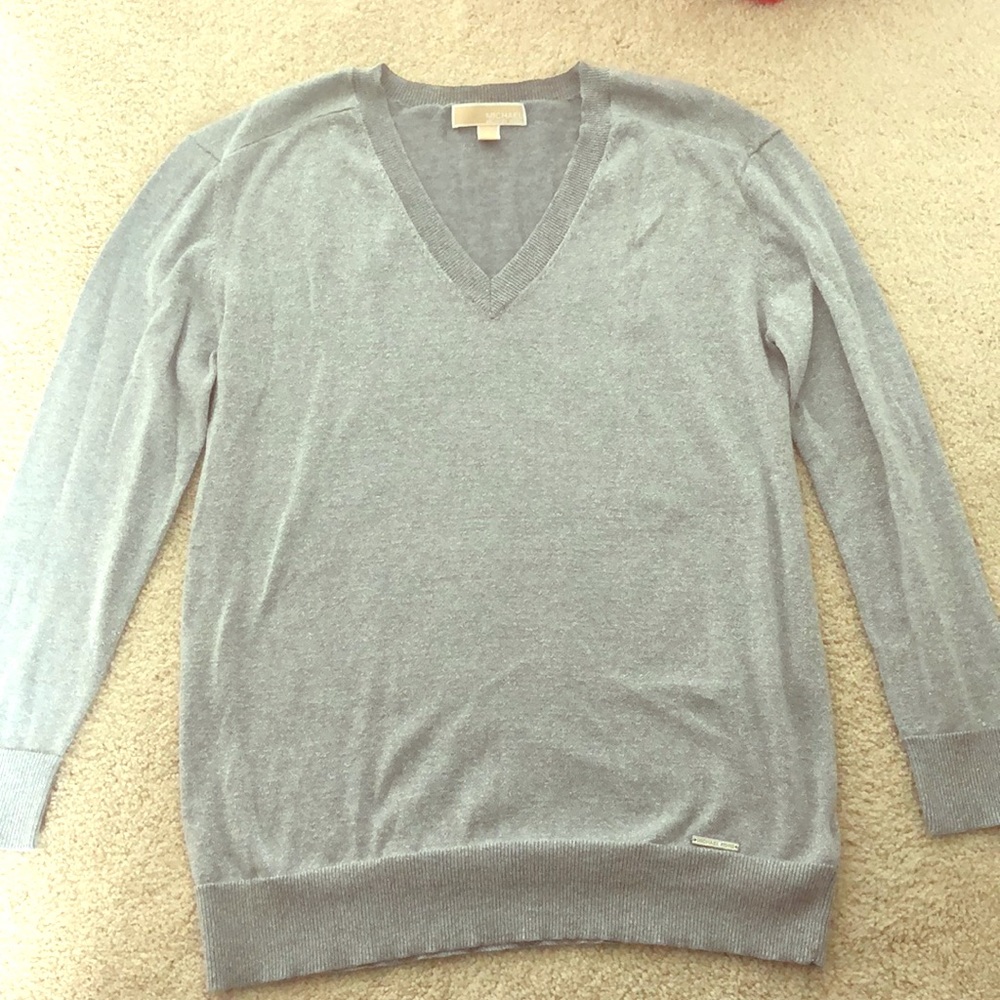 Silver vneck sweater